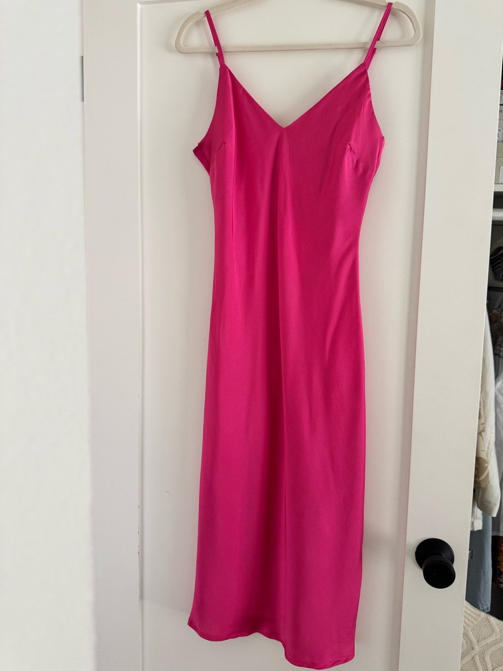 Bright Pink Slip Dress Size S Silky Bias NWT Resort